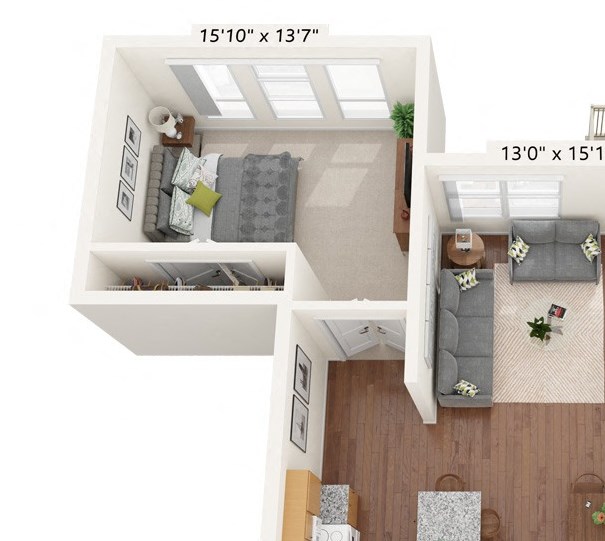 Two Bedroom - E Floor Plan Two Bedroom - E Floor Plan at Bren Road Station 55+ Apartments, Minnesota
